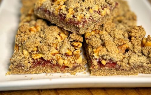Buckwheat Walnut Jam Bars