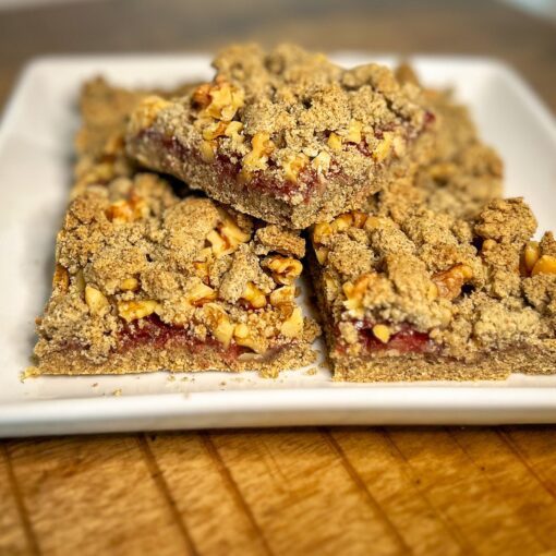 Buckwheat Walnut Jam Bars